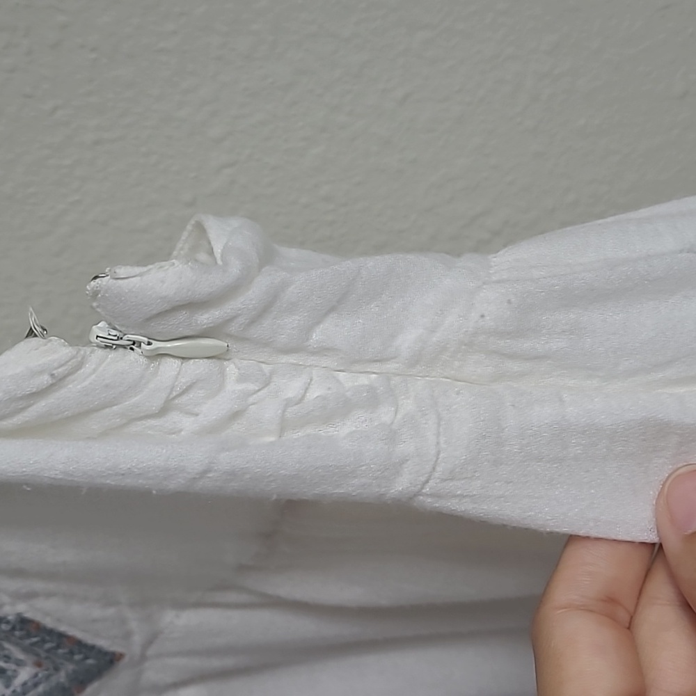 Quiksilver White Tiered Maxi Dress with Embroidered Yoke Summery Light Size Xs - Picture 5 of 10